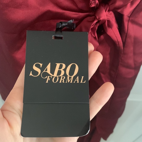 Sabo Skirt Satin Wrap Maxi Dress - red - Picture 2 of 6